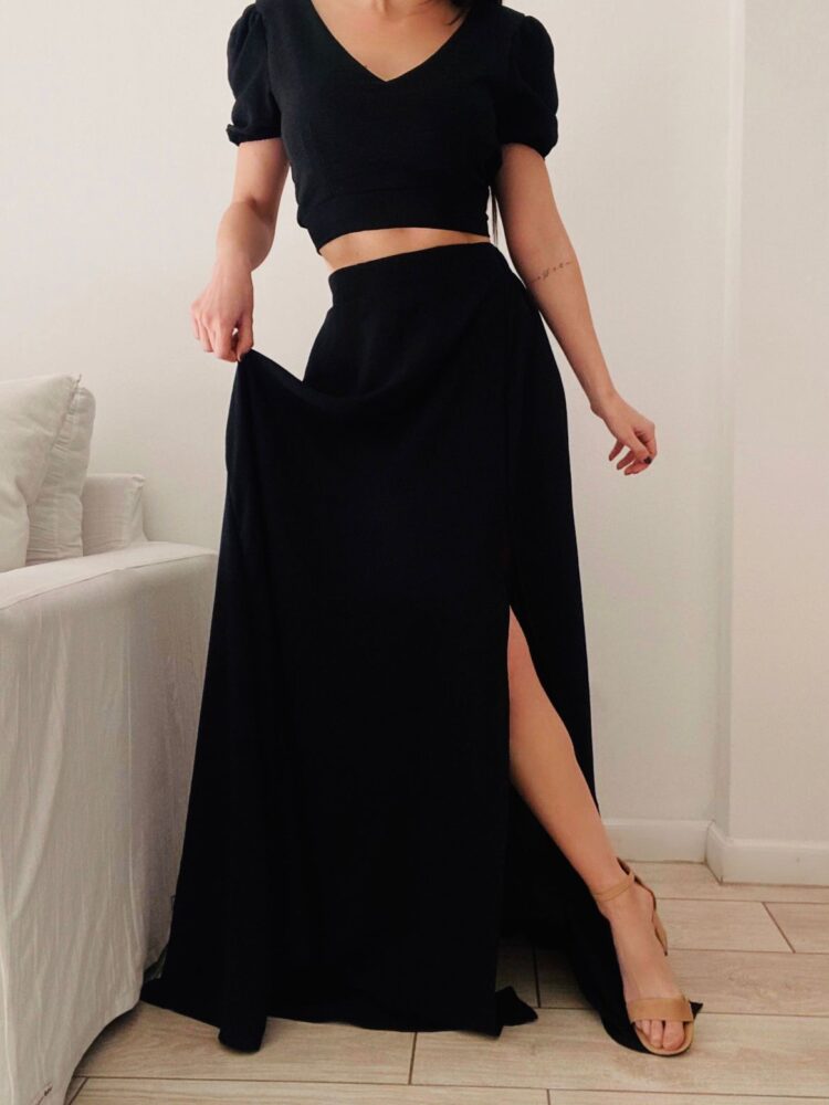 Pollera Cata crep lino